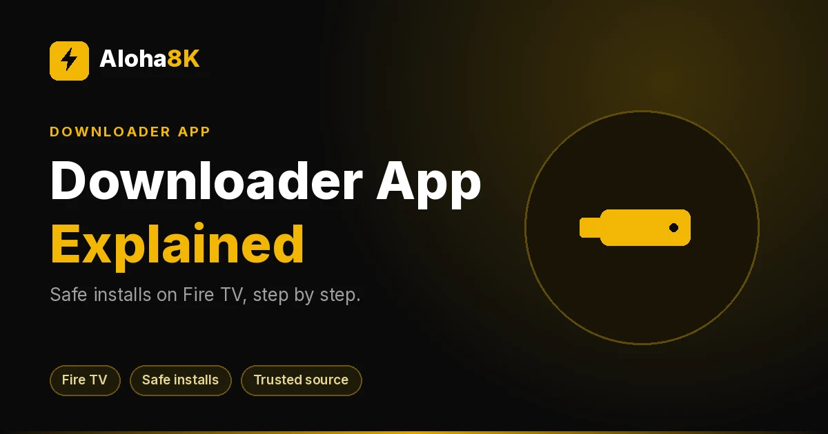 Fire TV screen showing a download progress bar inside a simple app