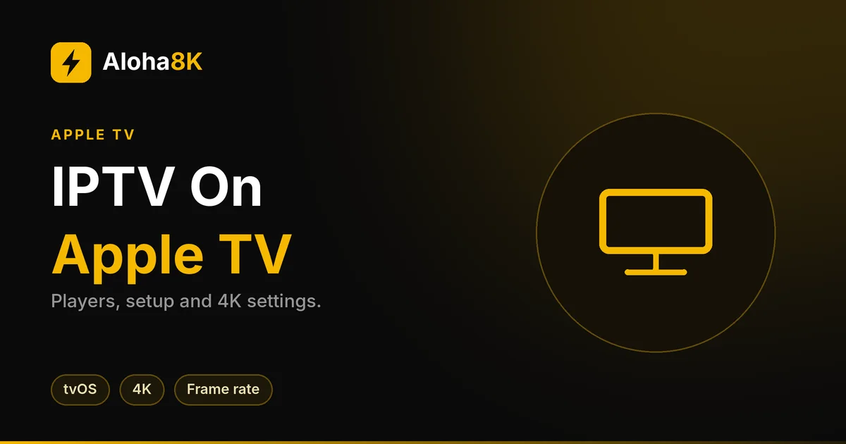Apple TV box and its silver remote on a media console under a TV