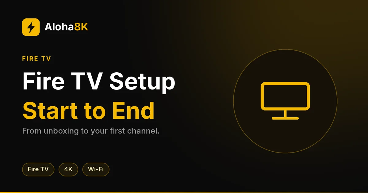 Fire TV Stick next to its remote and an Ethernet adapter on a TV stand
