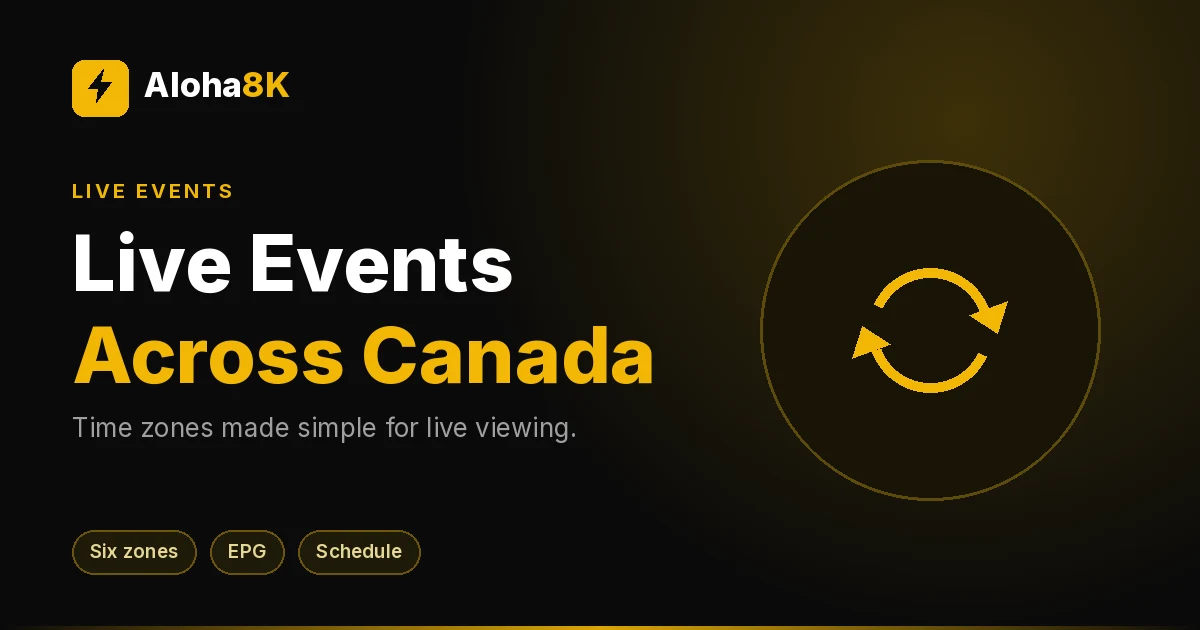 Row of clocks showing different Canadian city times above a TV with a stadium on screen