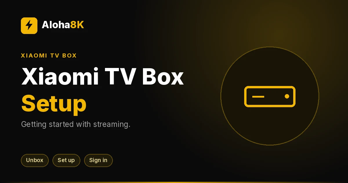 Small square Xiaomi TV box with a slim remote beside a television